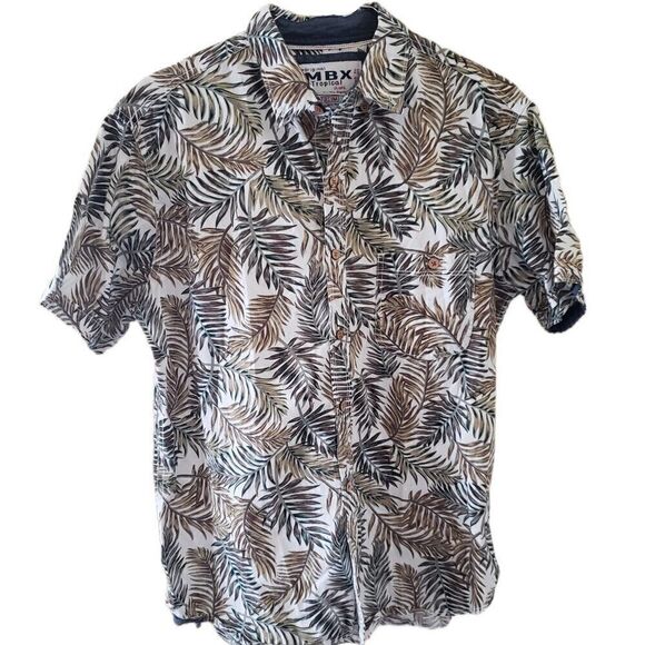 Original MBX Tropical Men's Short Sleeve Button Down Shirt - Picture 1 of 3